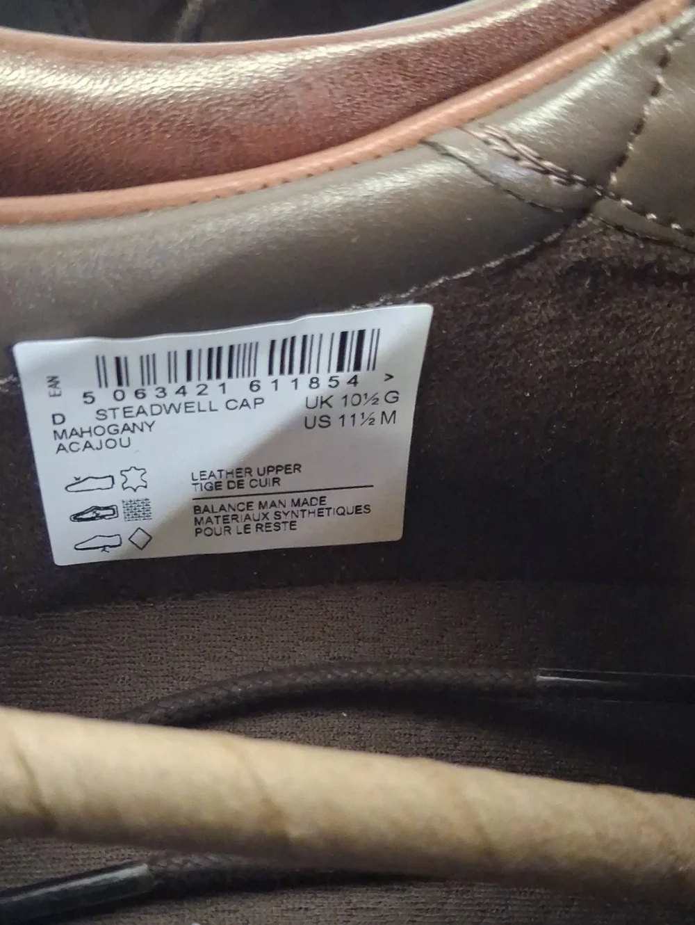 NWT Mens Clarks Steadwell Cap Mahogany Shoes